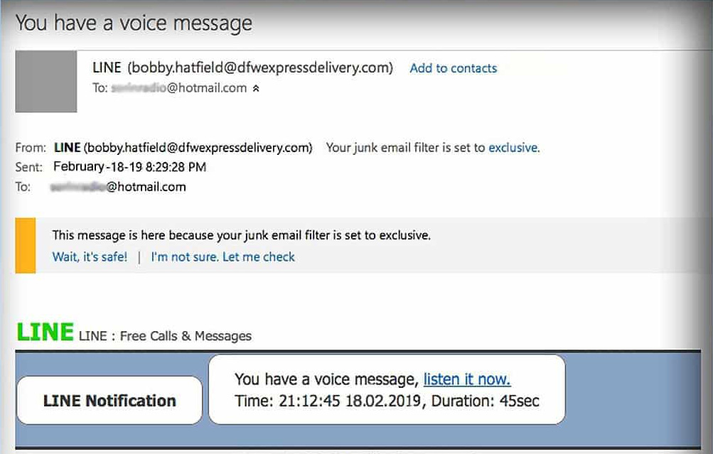 voicemail email scam
